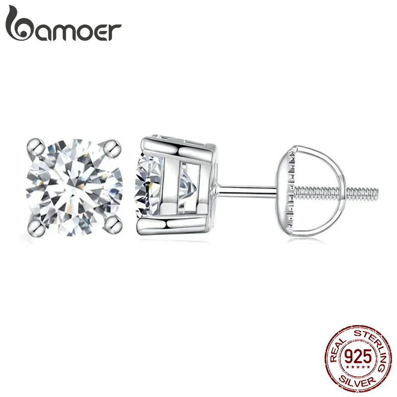 BAMOER Moissanite Earrings for Women Solid 925 Sterling