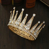 Crystal Rhinestone Round Crown Tiara Hair Jewelry Wedding