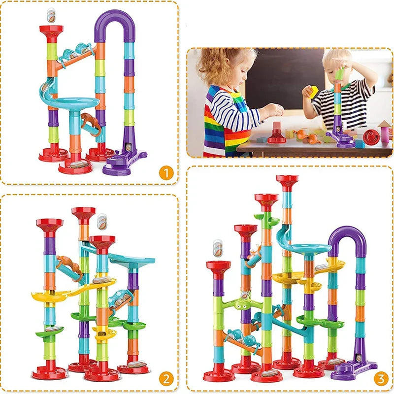 Marbles Run Catapult Track Building Blocks Slide Beads