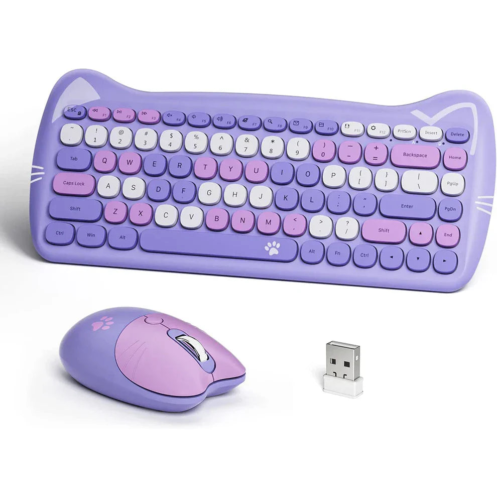 Colors Cute 2.4G Wireless Keyboard Mouse Combo for