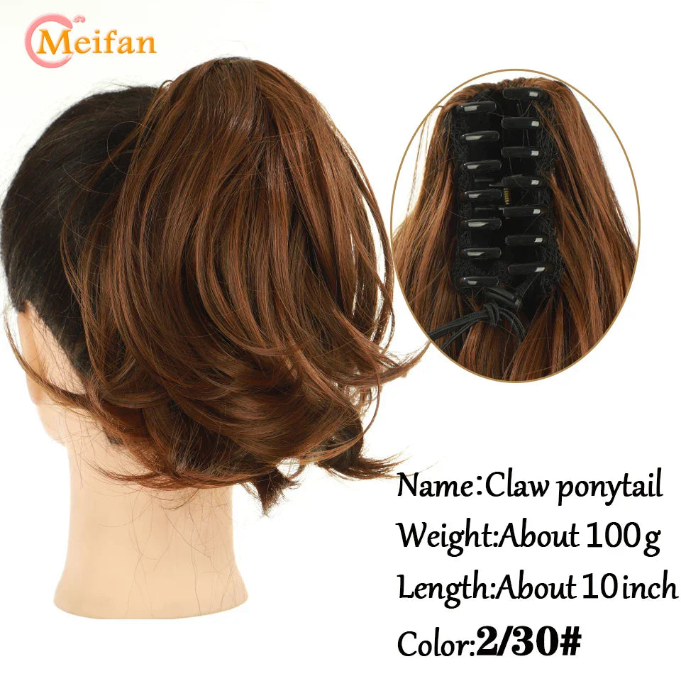 MEIFAN Long Synthetic Wavy Clip in Hair Ponytail