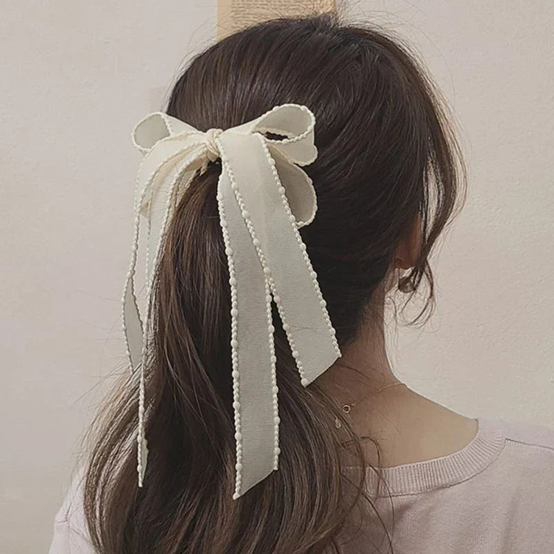 Trendy Ribbon Bow Banana Clip Women Girl Colour