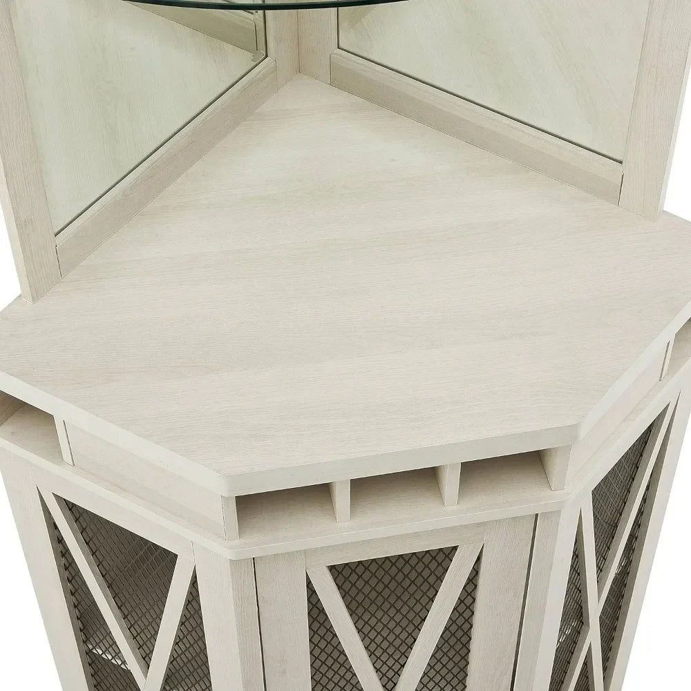 Wash Grey Corner Bar Unit 73" With Built-in
