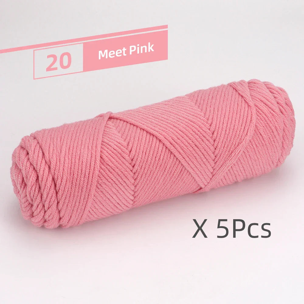 5 Pcs Cotton Select Yarn 17.63oz/500g, Light Worsted
