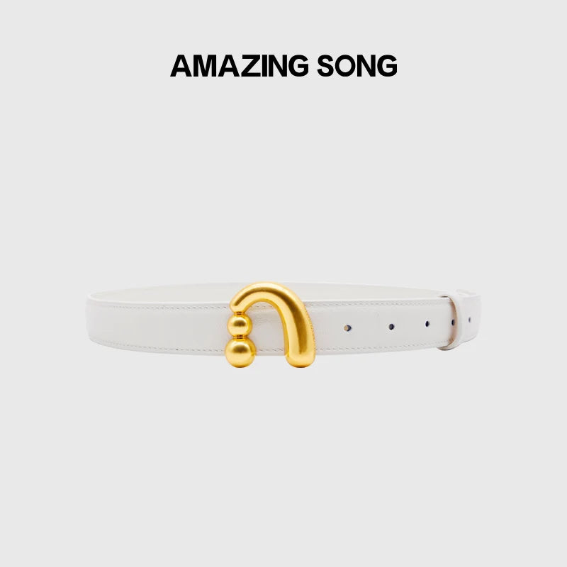 Metal Buckle Studded Belt for Women