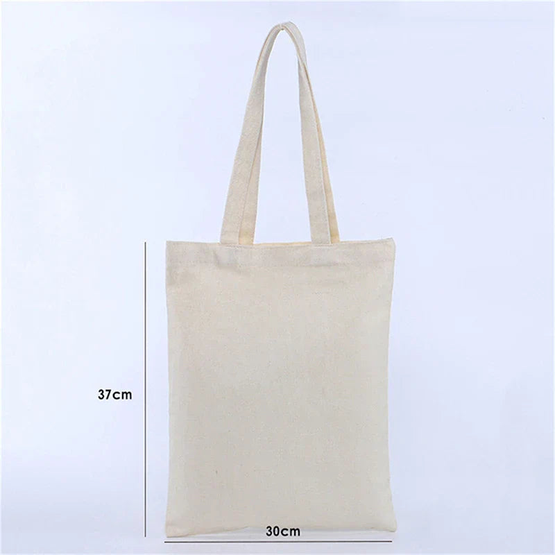 Large Capacity Canvas Shoulder Handbag Folding EcoFriendly Cotton
