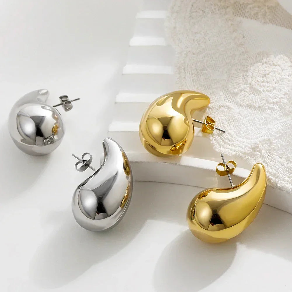 Waterdrop Chunky Hoop Earrings Dupes for Women Lightweight