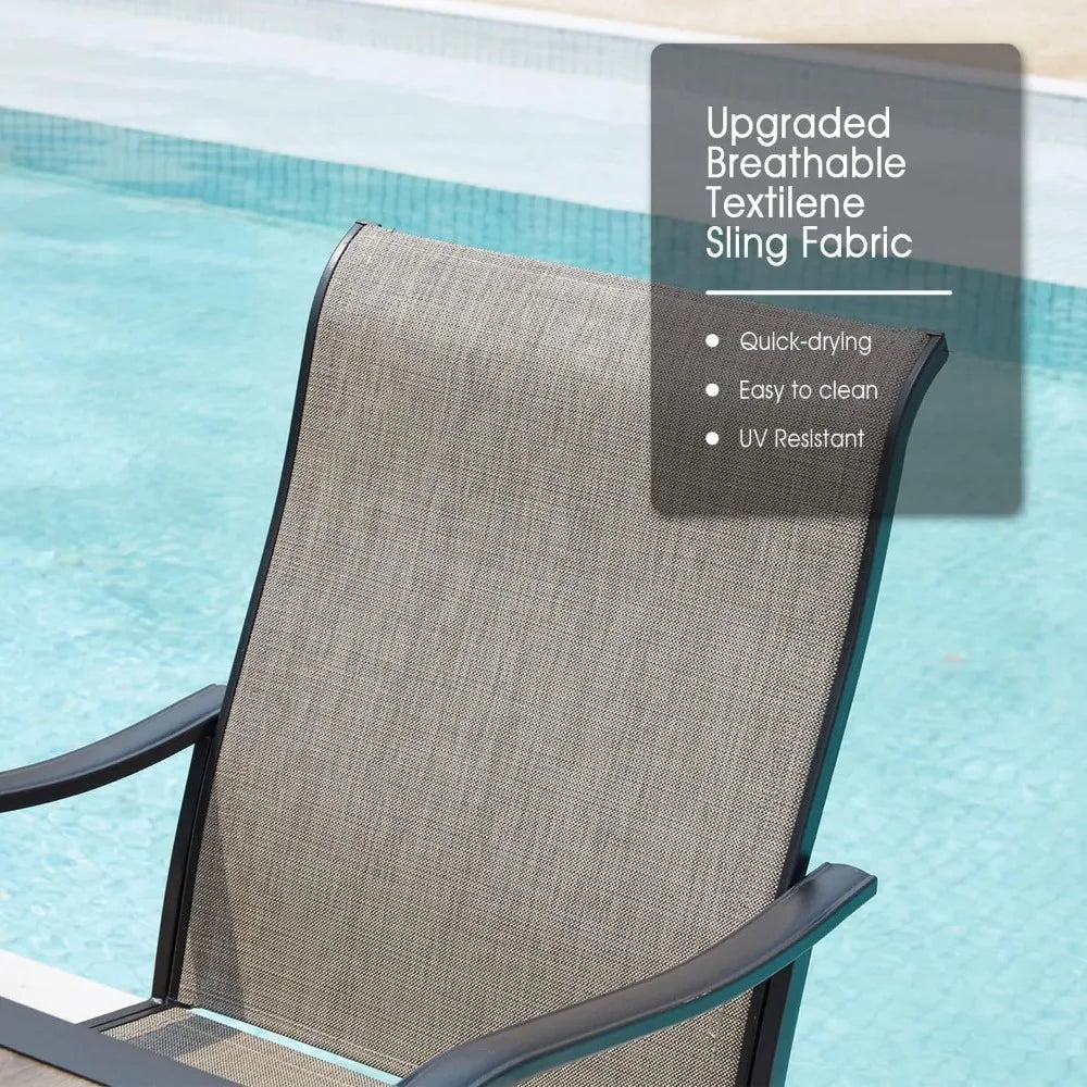 Swivel Patio Chairs Set of 2, High Back