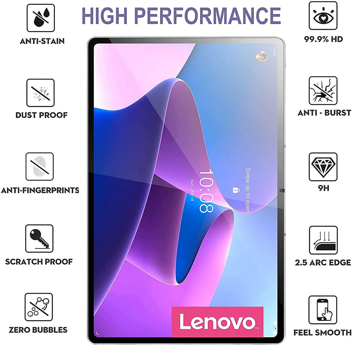2pcs Screen Protector Tempered Glass For Lenovo Tab