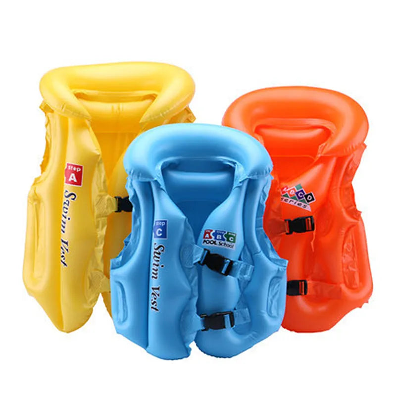 Kids Baby Life Jackets Inflatable Swim Vest PVC