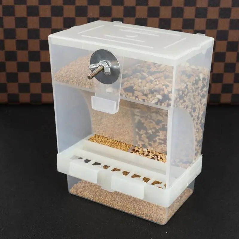 Automatic Bird Feeder for Cage, Food Dispenser, Clear