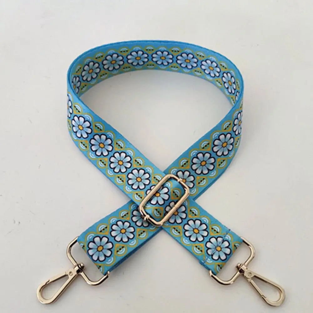 Fashion Bag Strap Adjustable Nylon Flowers Embroidered Colored