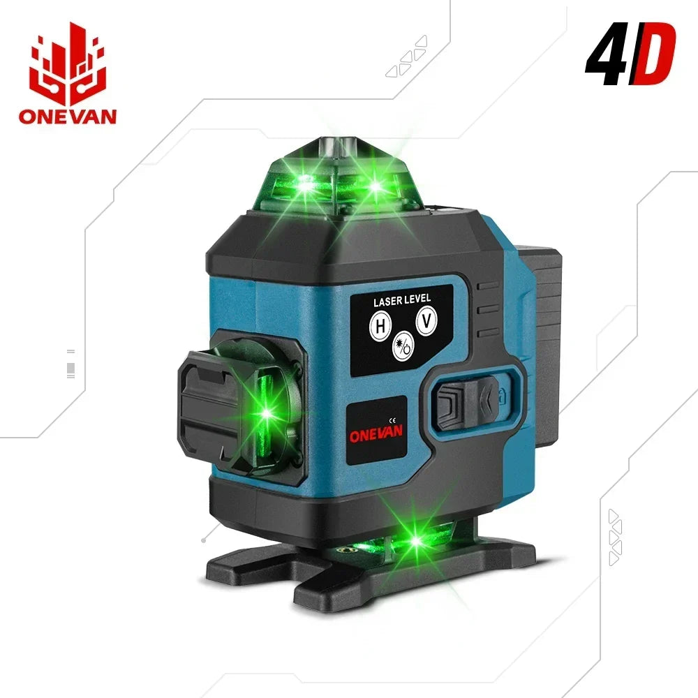 ONEVAN 4D 16 Line Laser Level 2x4000mah Battery