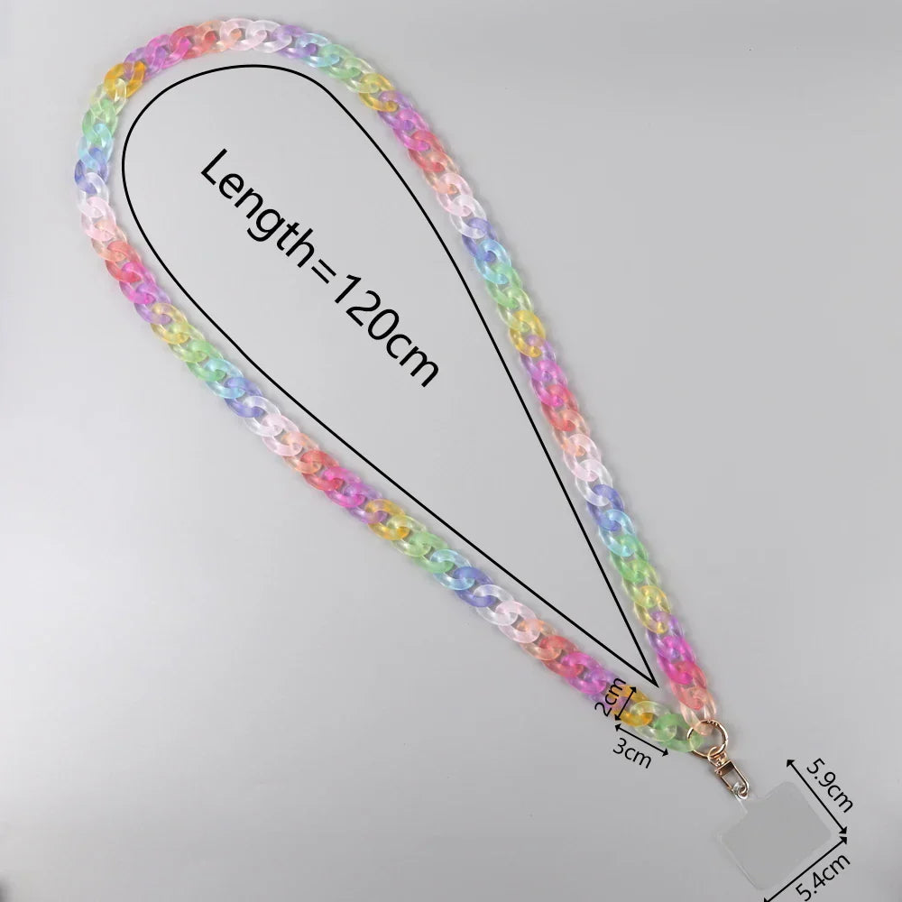 FishSheep 12 Colors Frosted Acrylic Chain Crossbody Phone