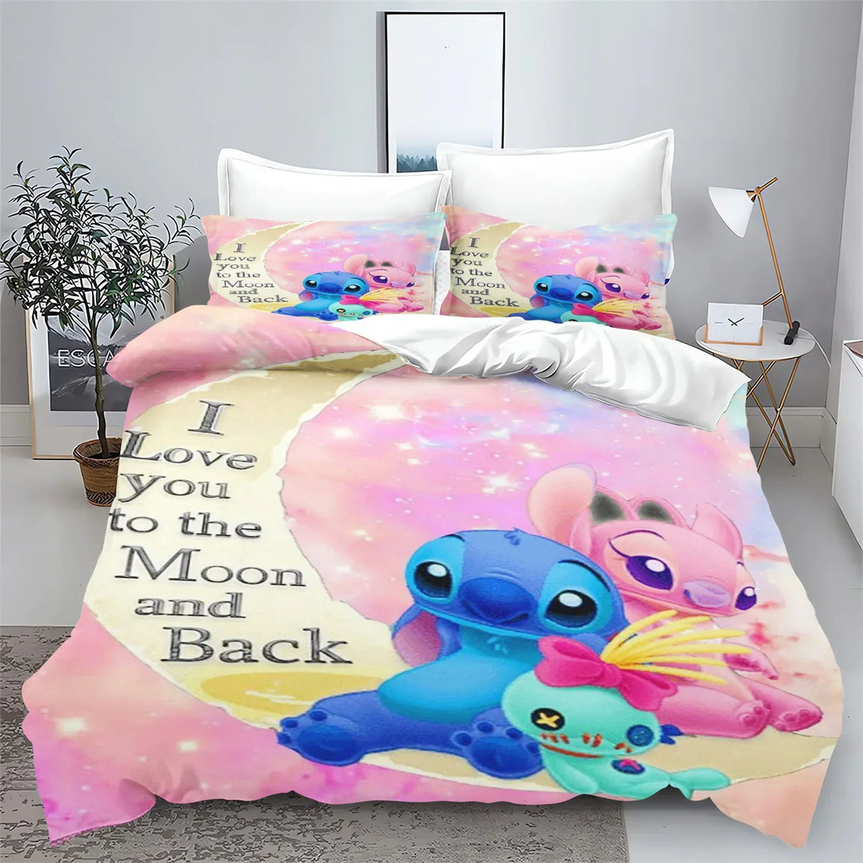 Stitch Bedding Set Cute Printed Cartoon Quilt Cover