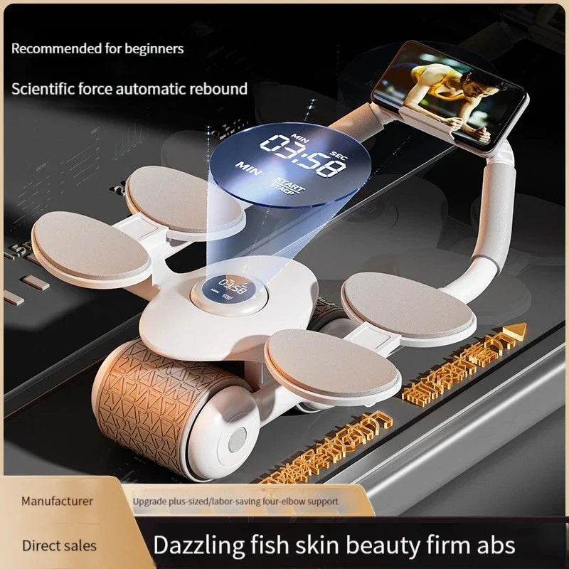 Abdominal Wheel with Timer Safe Silent Multifunctional Muscle