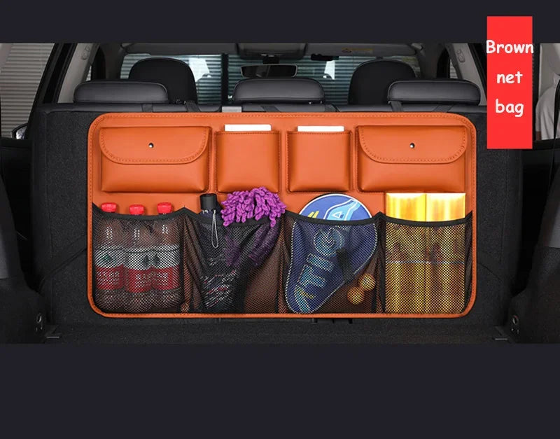 PU Leather Car Rear Seat Back Storage Bag