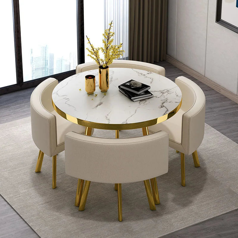Luxury Reception Negotiation Table and 4 Chairs Round