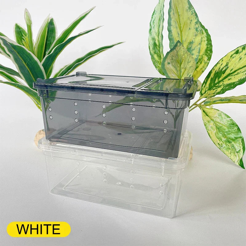 19cmx12.5cmx7.5cm Terrarium For Reptiles Spider Transparent Plastic Feeding