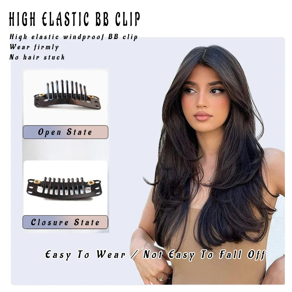 WEILAI Women's V-Shaped Long Hair Extension Synthetic Wig