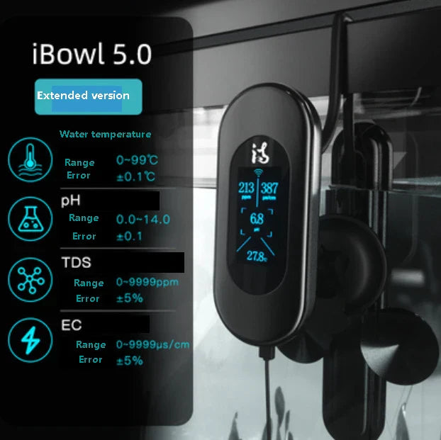 NEW Aquarium Accessories Water Quality Monitor iBowl 3in1TDS&pH&Temp