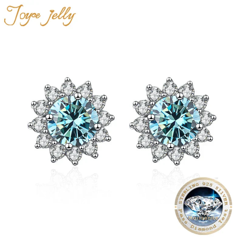 JoyceJelly 1 carat D Color Moissanite Diamond Earrings