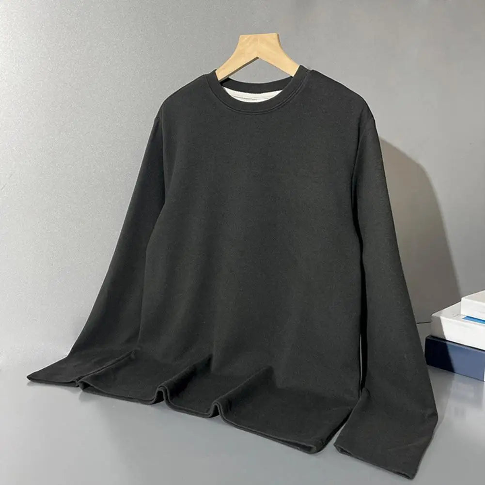 Men Autumn Winter Warm Bottoming Tops O-neck Long