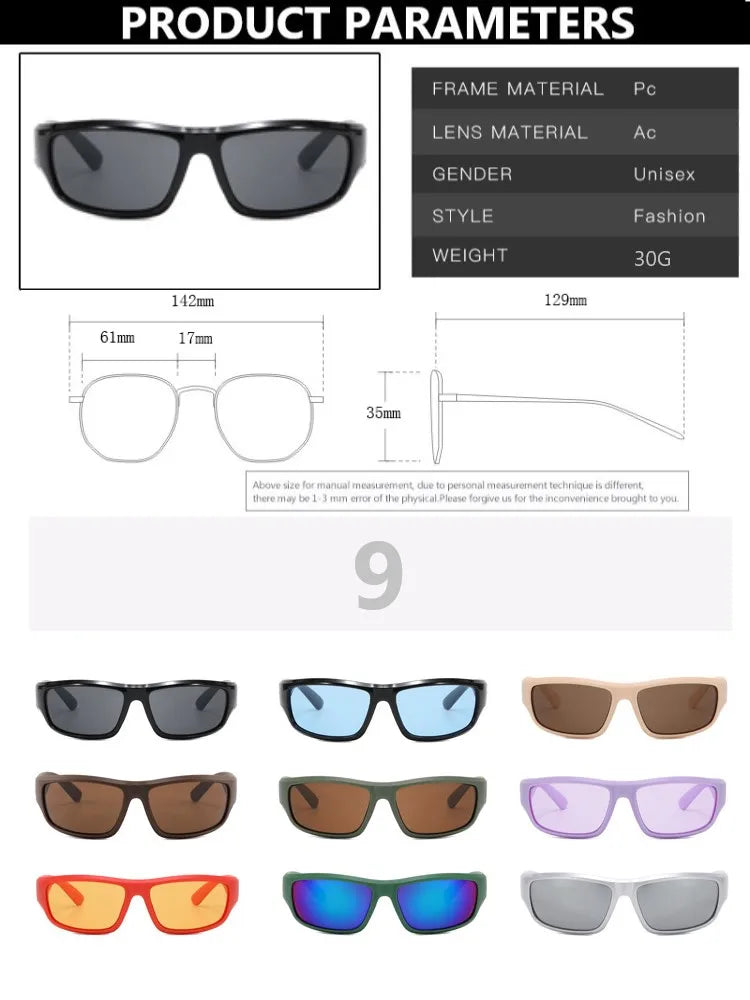 New Green Sport Sunglasses Men Women Retro Punk