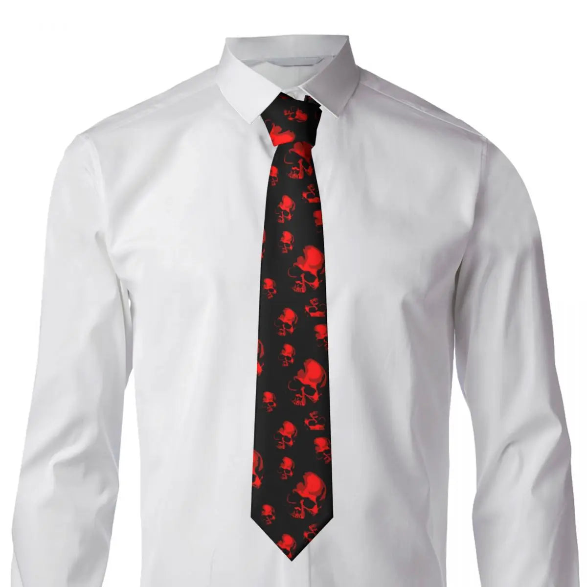 Mens Tie Classic Skinny Haloween Scary Skull Neckties