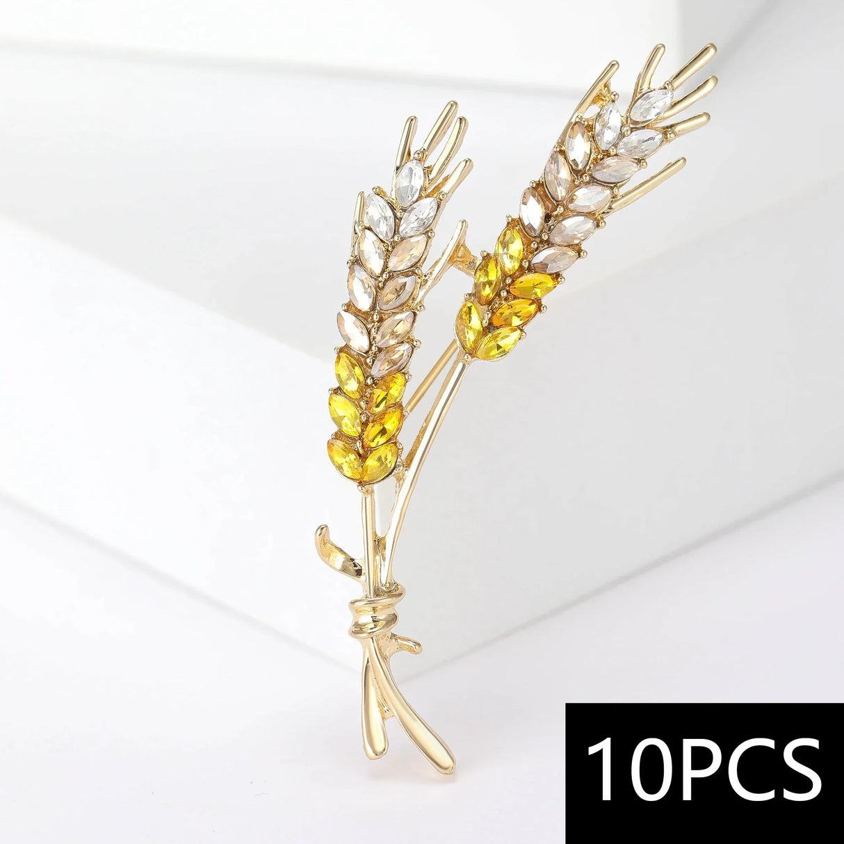 Beaut&Berry 10pcs Women Rhinestone Ear of Wheat Brooches