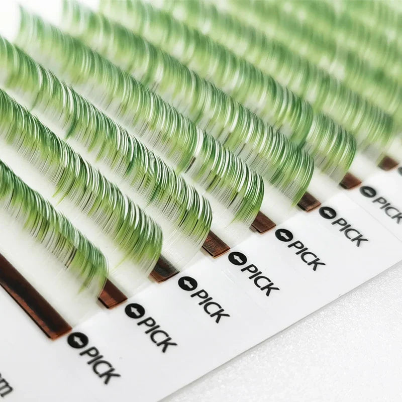 Ombre White Green Blue Purple Color Eyelash Extension