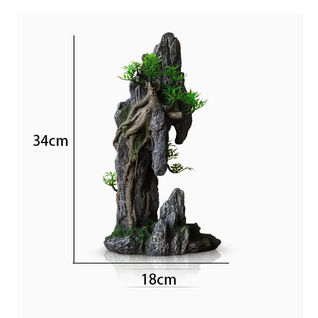 Fish Tank Plant Rockery Multi-style Aquarium Decoration,Resin Artificial