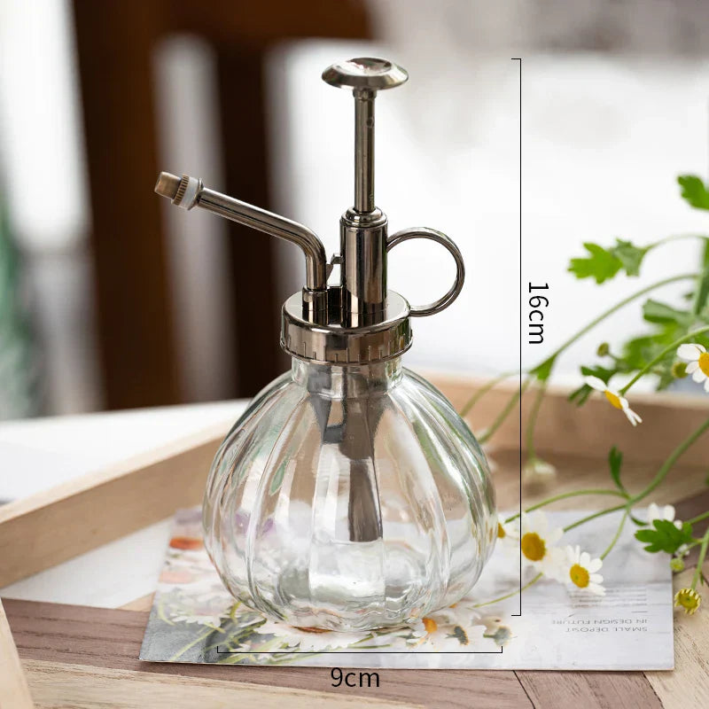 Glass Embossed Air Pressure Gardening Small Watering Can