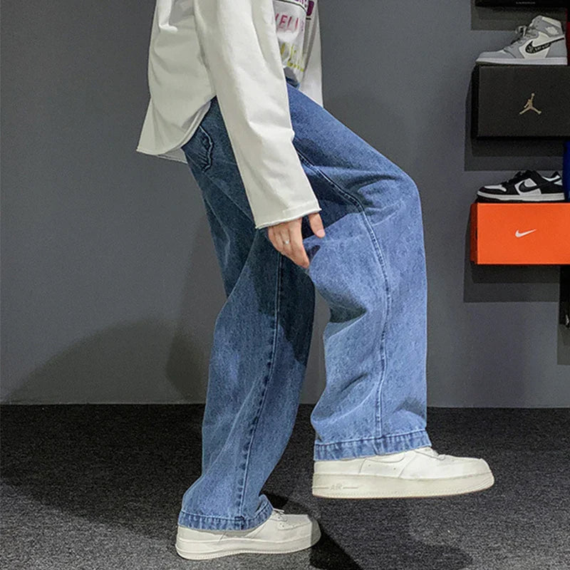 Spring and Autumn Elastic Waist Student Jeans High
