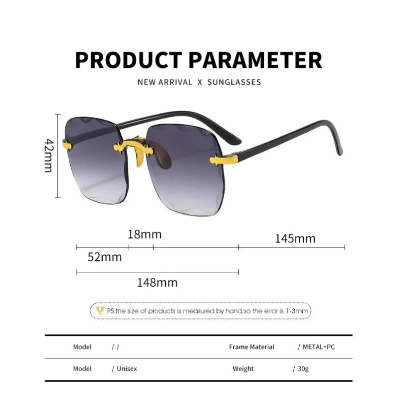 2024 New Frameless Cut Edge Sunglasses Fashion Summer