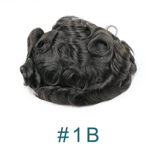 Natural Hairline Super Durable Mens Toupee Brown Blonde
