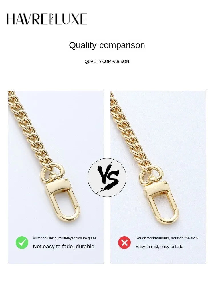 Golden Bag Chain Accessories Metal Extension Chains Underarm