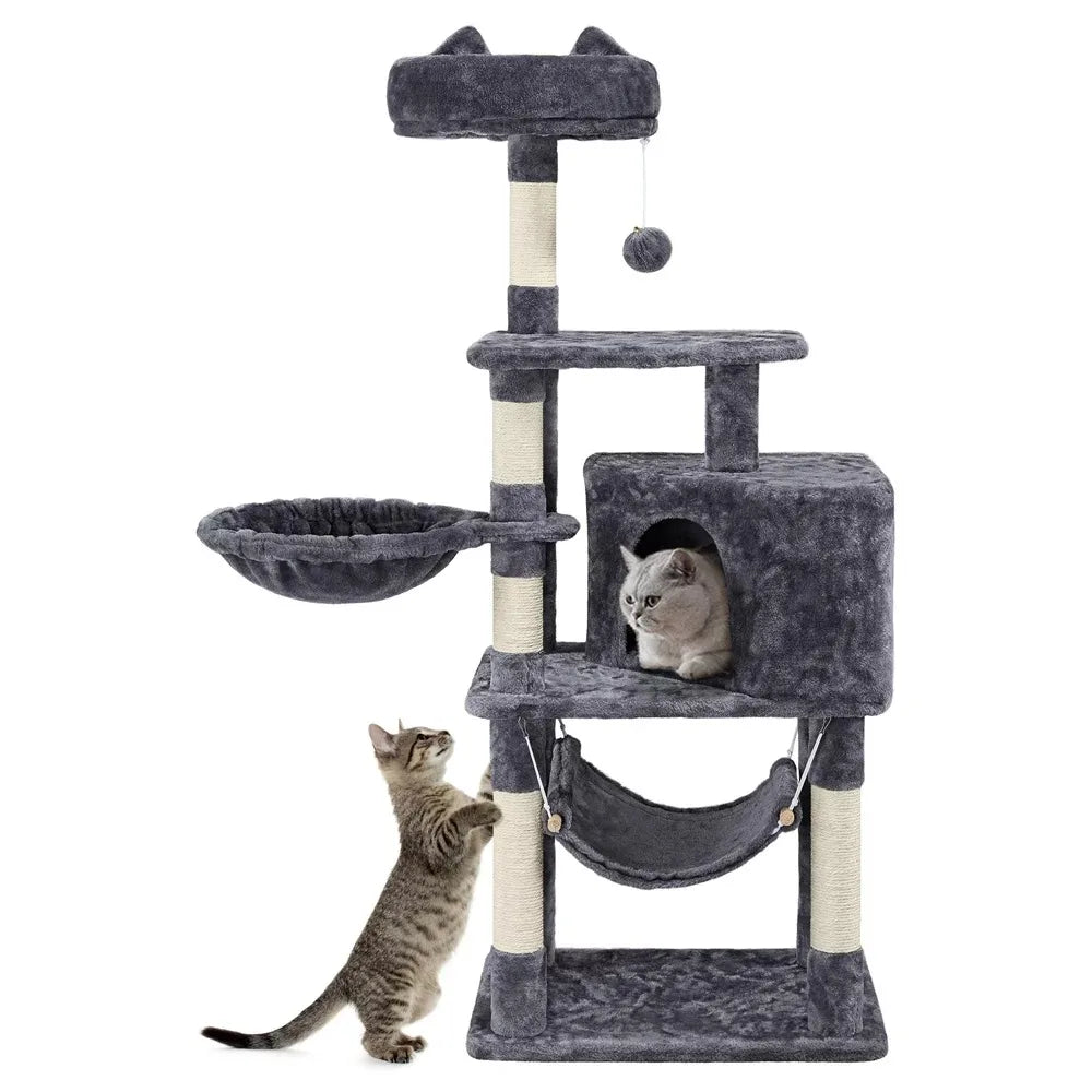 54.5" Cat Tree Tower with Scratching Posts for Cats