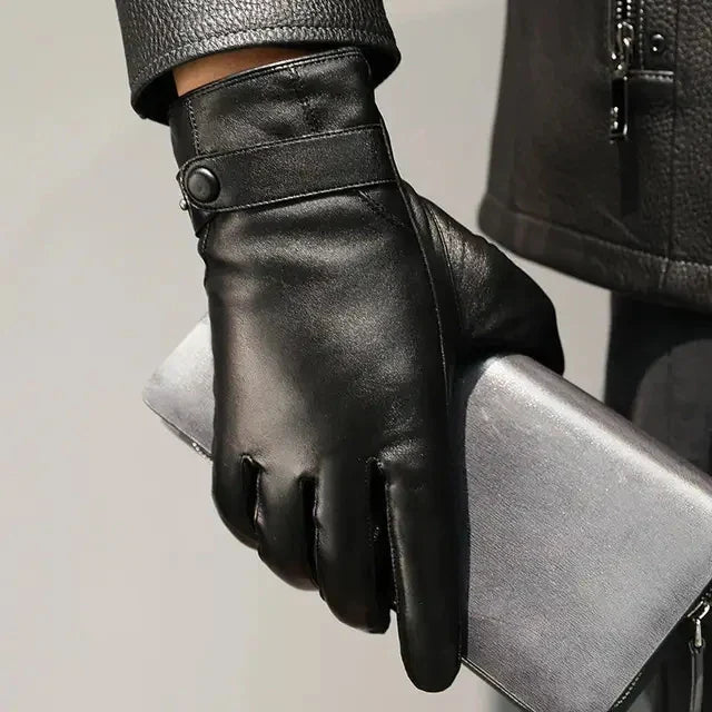 Sheepskin Genuine Leather Men's Gloves Fashion Driving Riding