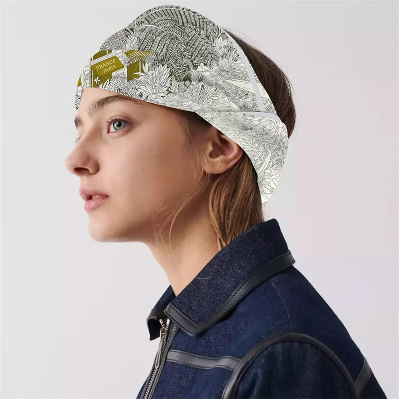 Silk Scarf Women Jungle Square Scarves Head Echarpes