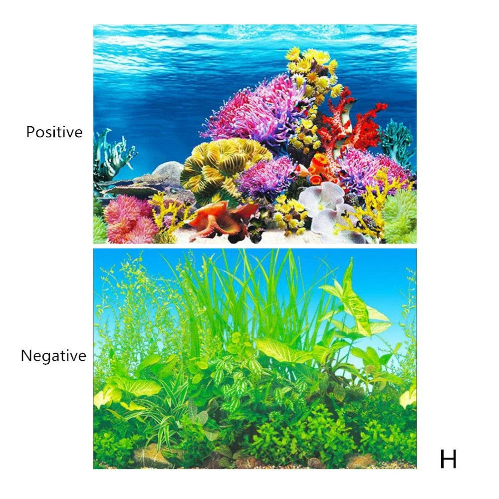 Double-sided Aquarium Landscape Sticker Poster Fish Tank 3D