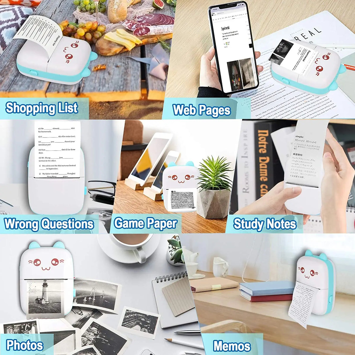 Pocket Mini Printer, Portable Bluetooth Thermal Printer for