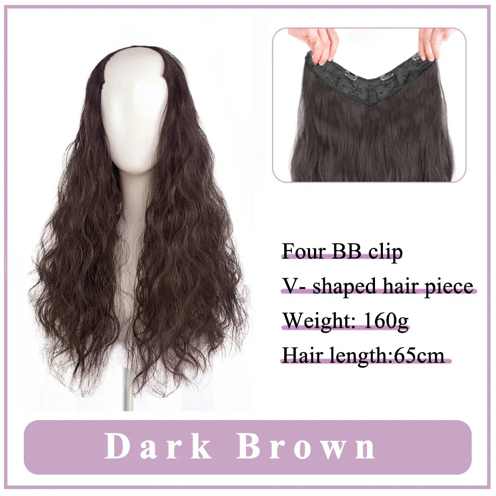 WEILAI Women's V-Shaped Long Hair Extension Synthetic Wig