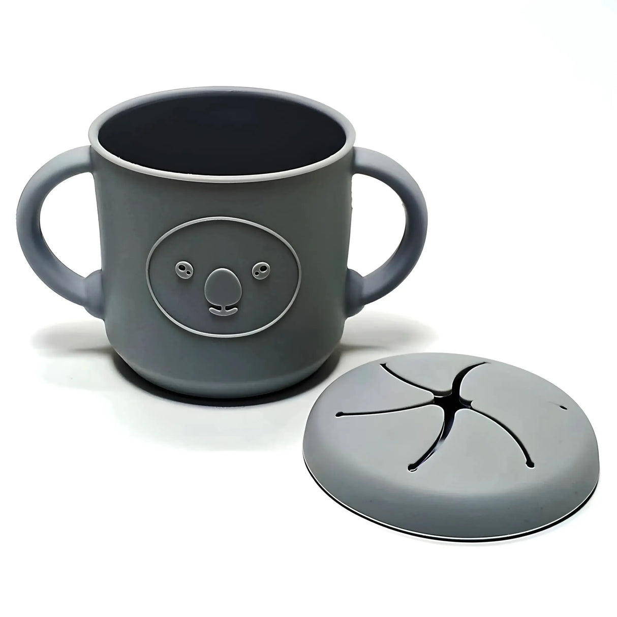 Silicone Snack Cup with Handle Double Ear Petal