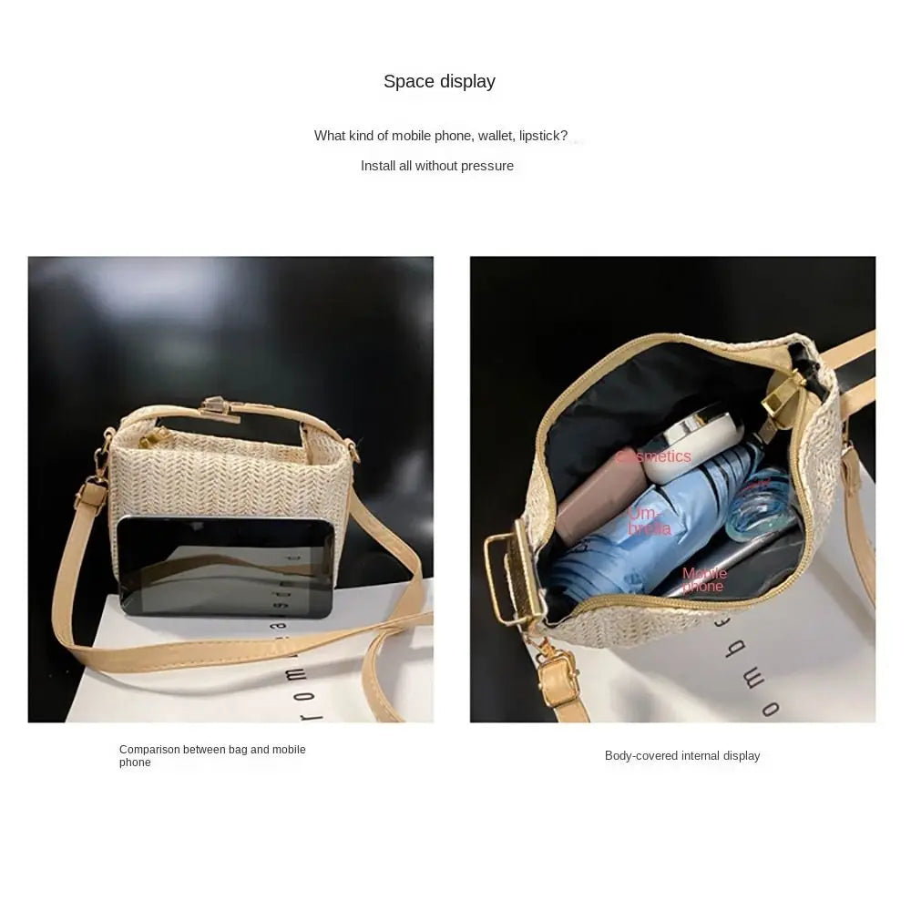 With Hardware Lock Crossbody Bag Trendy Large Capacity