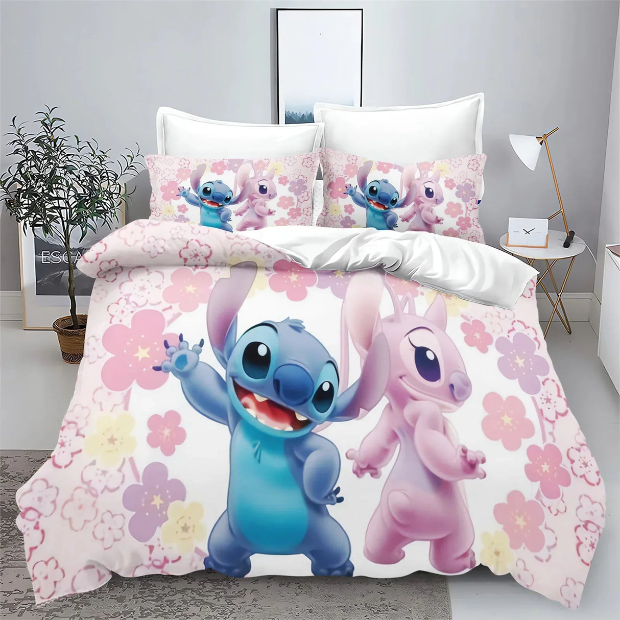 Stitch Bedding Set Cute Printed Cartoon Quilt Cover