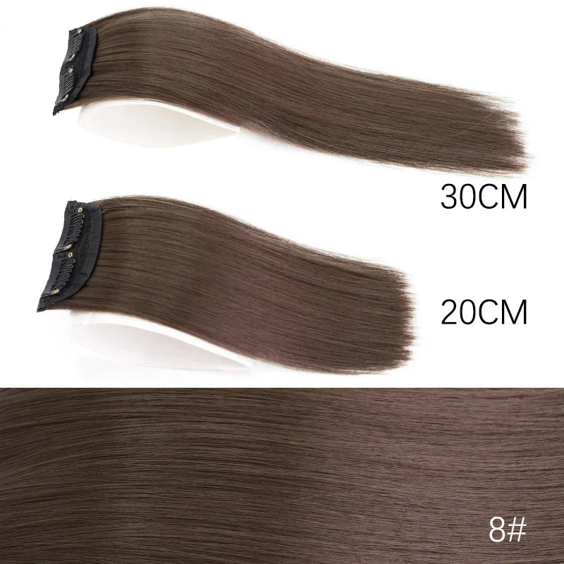 AZQUEEN Synthetic 20cm/30cm Invisible Straight Pads Clip In