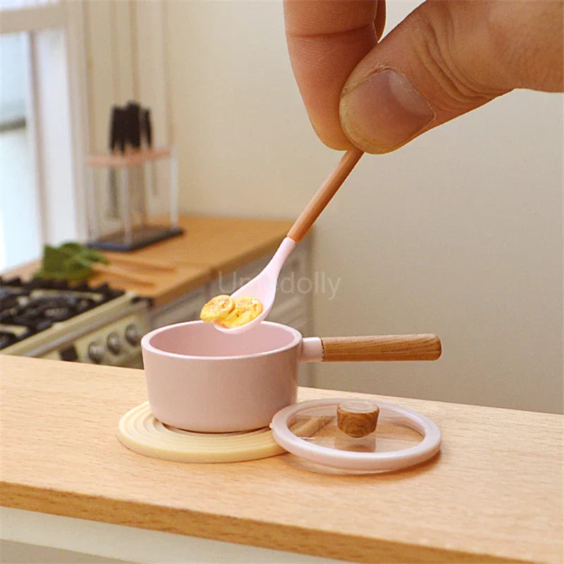 1/6 Dollhouse Miniature Kitchen Mini Frying Pan Soup