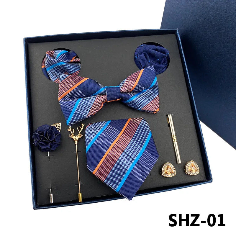 Men's Tie Set Gift Box Fashion Brand Bowtie