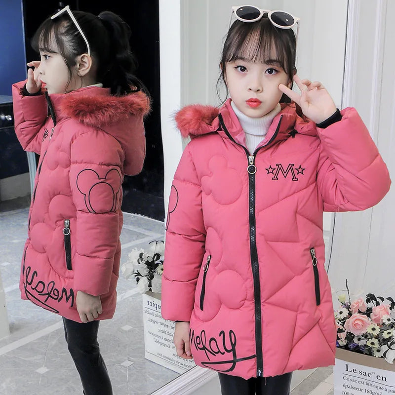 Big Size Winter Girls Jackets Keep Warm Thicken
